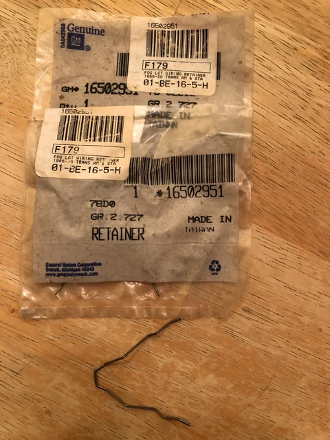 NOS 85-90 Firebird Trans Am GTA Fog Light Bulb Retainer Wire 2 Set - NEW GM