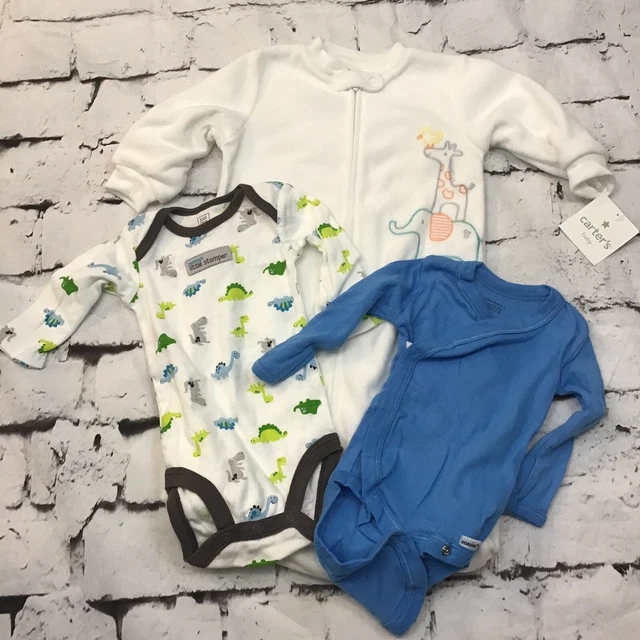 Carter’s Gerber Infant Sz Newborn 0-3 mos Bodysuits Sack Sleeper 3Pc Lot