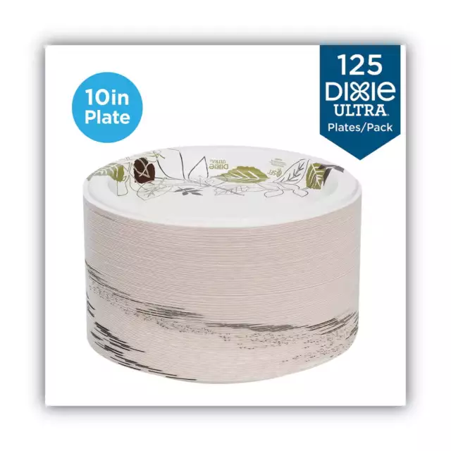 Dixie Pathways Soak Proof Heavy-Weight Disposable Paper Plates, 10", 125 Count