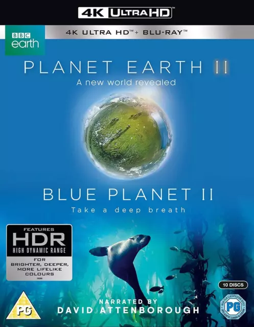 Planet Earth II & Blue Planet II Boxset (4K UHD Blu-ray) Sir David Attenborough