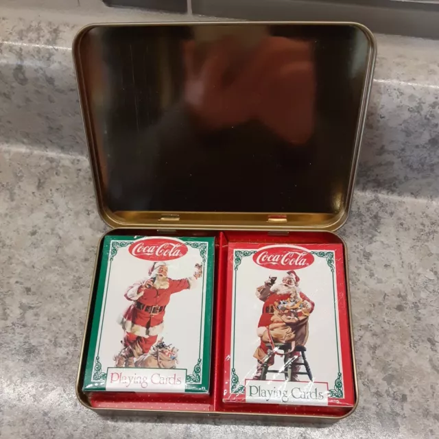 Coca Cola Double Deck Playing Cards Sealed in Tin 1994