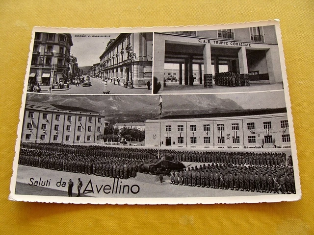 (FG.A44) Saluti da AVELLINO - Caserma CAR TRUPPE CORAZZATE (1953) esercito c.a.r