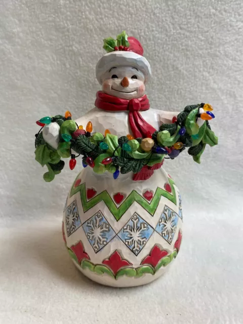 Heartwood Creek Jim Shore Snowman with Lights - 'Make the Season Bright' -In Box