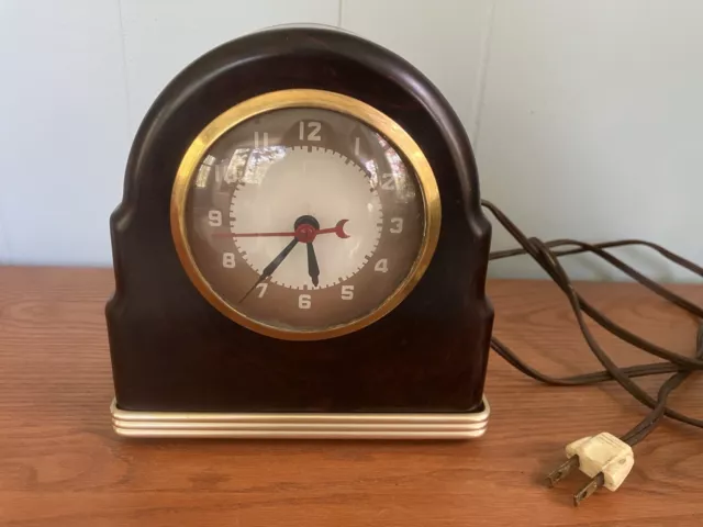 Vintage 1930's-40's Lackner Neon Glo Clock Dulcy Art Deco Catalin Very Nice!