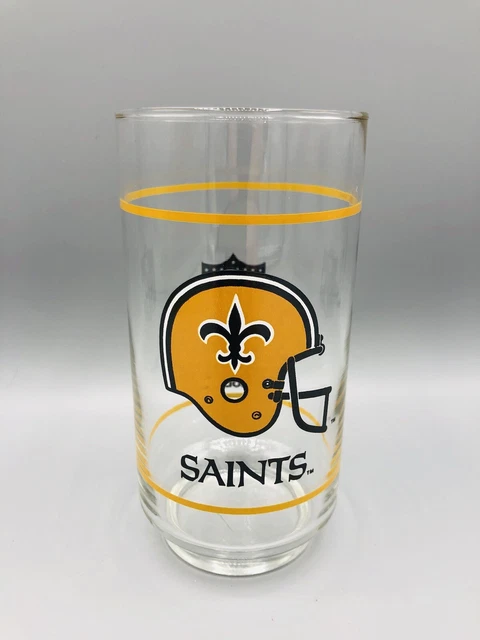 Vintage Mobil New Orleans Saints NFL Helmet Logo Glass Vintage Mobil New Orleans Saints NFL Helmet Logo Glass