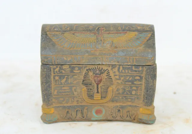 Rare Ancient Egyptian Antique Tut ankh amun Isis Box