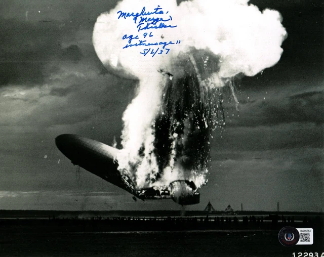 Marge Thielke Signed 8X10 Photo Beckett Bas Coa Hindenburg Disaster Witness 6