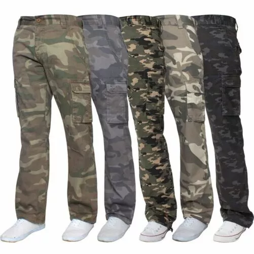 Kruze Hombre Cargo Combate Pantalones Militar Camuflaje Casual Trabajo Ru Tallas