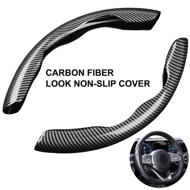 2x Non-Slip Car Steering Wheel Booster Cover Carbon Fiber Universal Accessories 2