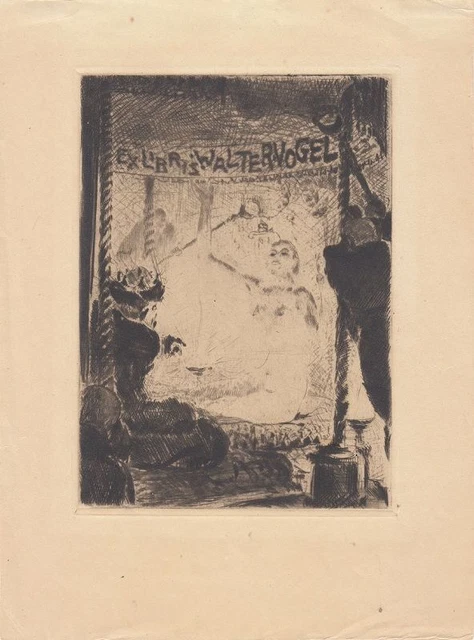 Exlibris Bookplate Radierung Walter Rehn 1884-1951 Sultan
