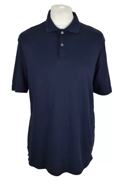 Polo Shirt Calvin Klein blu da uomo taglia M a maniche corte liquido touch colletto