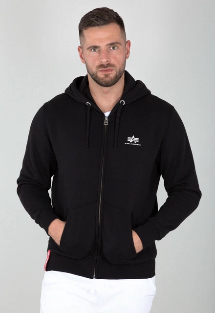 Alpha Industries Giacca con Cappuccio Basic Zip Hoody SL Black 118342-03 Felpa