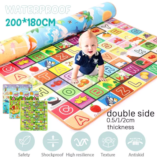 Kinder Krabbelmatte Spielmatte Babymatte Krabbeldecke Faltbar Teppich 200*180cm