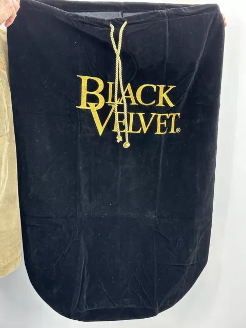 NOS Super Large Black Velvet Whiskey Promo 3' x 2' Velvet Bag SANTA Man Cave