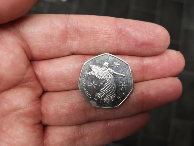Isle of man 50p Angel Rare xmas 2012 coin in decent condition