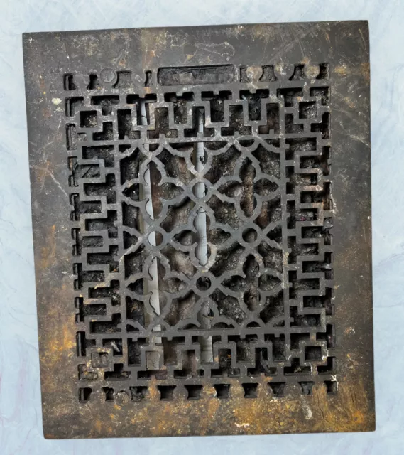 Antique Cast Iron Heating Grate Cover Vent Register Ornate 11.75 X 9.75”