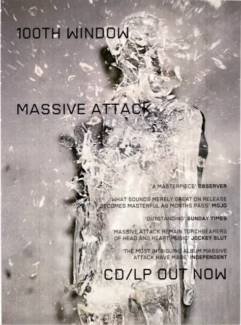 Framed Magazine Advert 11X8" Massive Attack : 100Th Window Album