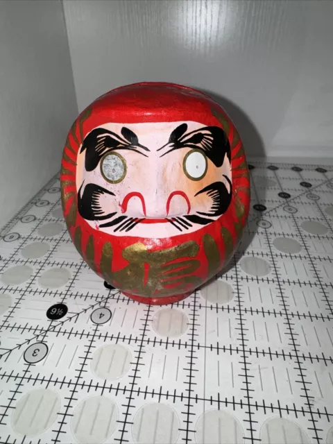 Japanese 4.5"H Red Daruma Doll  Very Good Luck Fortune Made in Takasaki