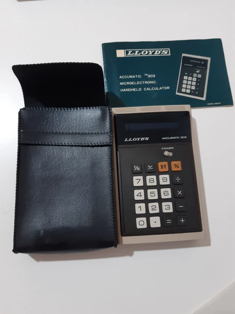 Calculadora vintage lloyd´s accumatic 303 piloto verde