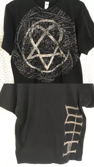 Vtg HIM Heartagram Tour Men’s T-Shirt Double Sided Goth Metal Rock Band Y2K