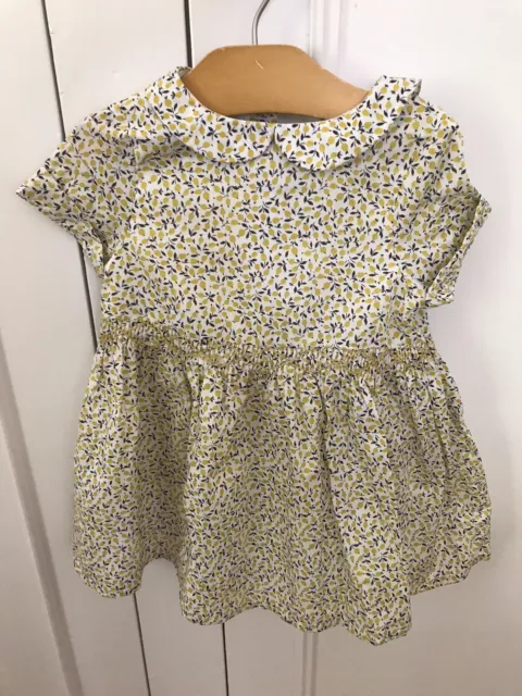 Pretty Wild Kids Liberty Print Smock Girls Dress Size 12mths-Tana Lawn Ed Yellow