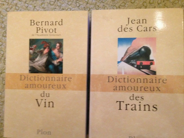 lot de 2 dictionnaires amoureux trains et vins