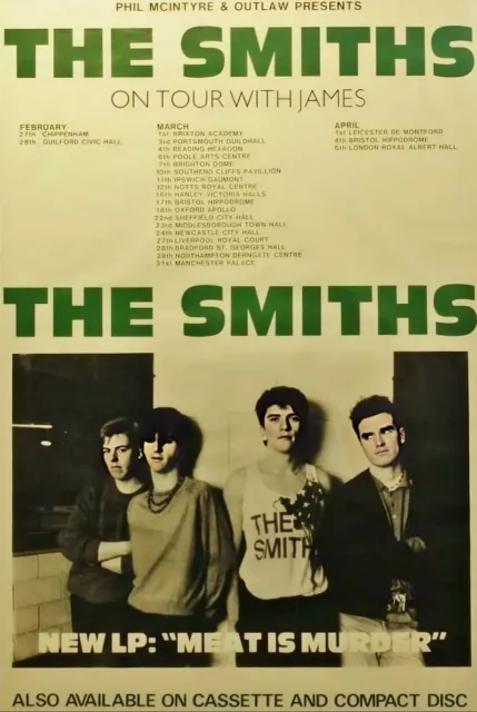 The Smiths Morrissey Band Print Tour Poster Meat Is Murder Wall Hanging