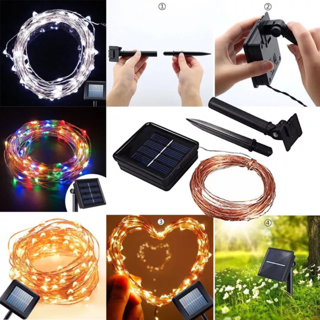 Solar LED String Lights Copper Wire Waterproof Outdoor Fairy LED Decor Garland
