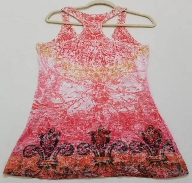 Mossimo Tank Top Womens Large L Floral Sleeveless Scoop Neck Burnout See Through 3