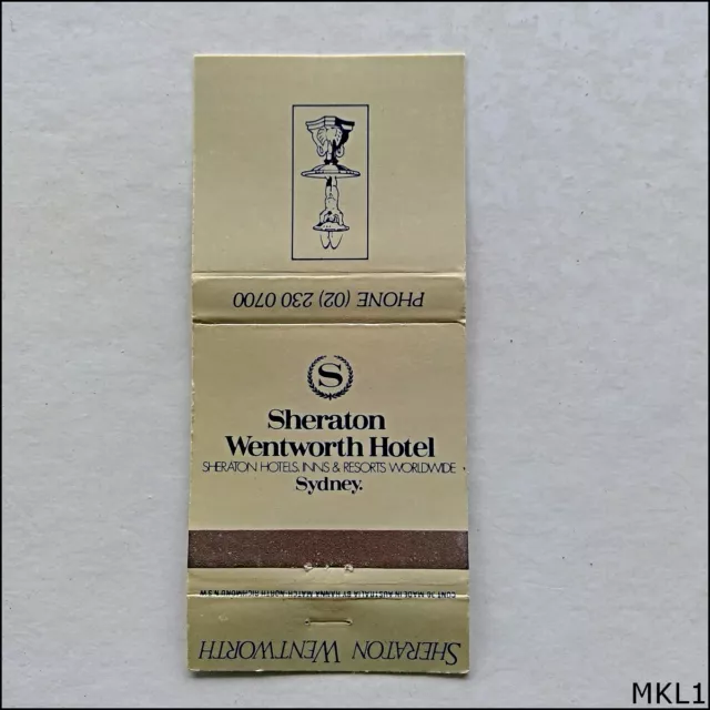 Sheraton Wentworth Hotel Sydney Matchbook Label (MKL1)