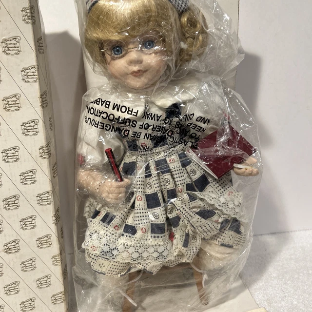 The heritage signature collection porcelain doll and chair school girl 2