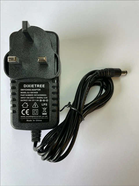 18V 18 WATTS AC-DC Adaptor for DC-BRICK MULTI-POWER SUPPLY Guitar ...