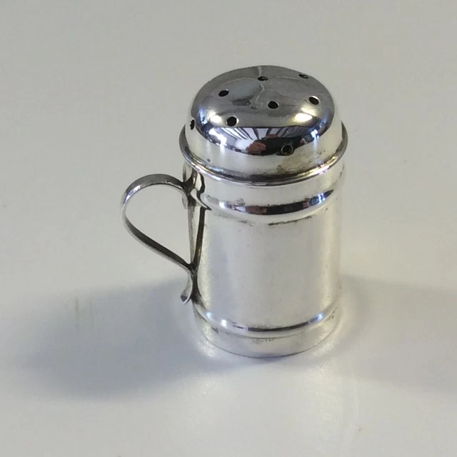 1895 Sterling Silver Pepperette  -  1 1/4" x 3/4" inch. - Chester Hallmarked .