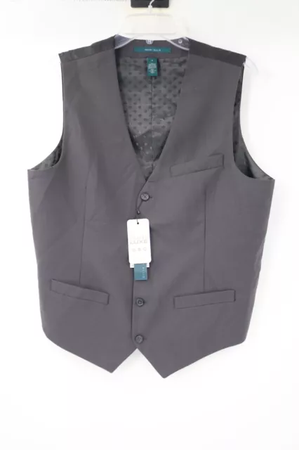 NWT Perry Ellis Suit Vest Mens M Travel Luxe Wrinkle Resistant Charcoal gilet