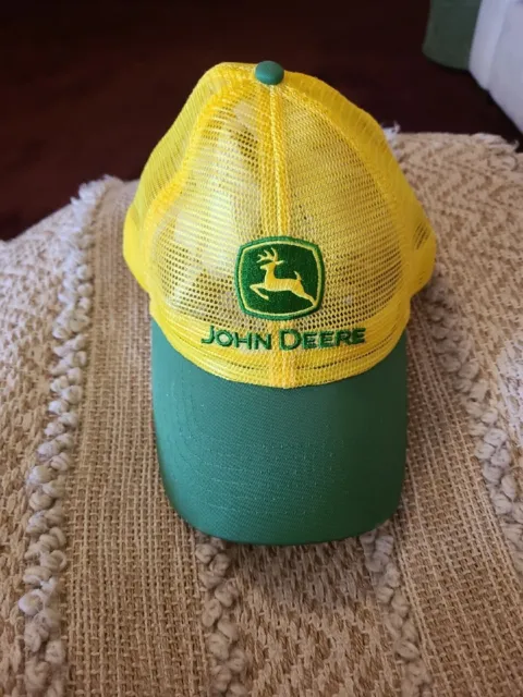 John Deere Snapback Hat Yellow Full Mesh Cap
