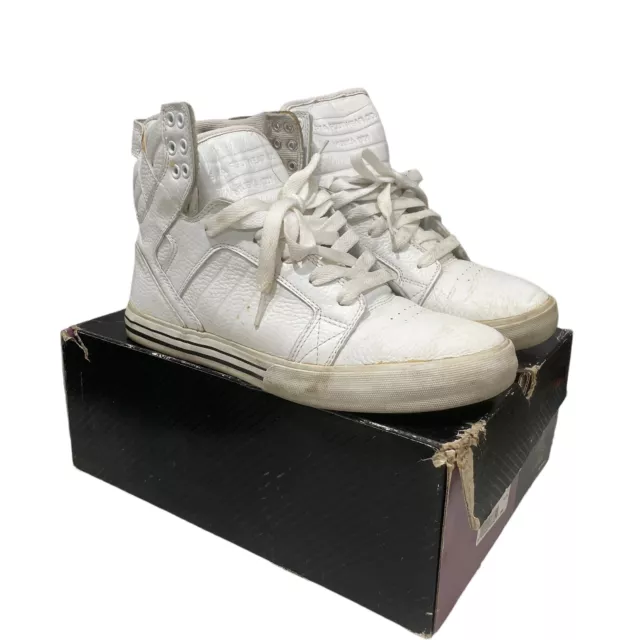 SUPRA SKYTOP 001 Sneakers Shoes Mens Size 9.5 White Skateboarding Chad Muska