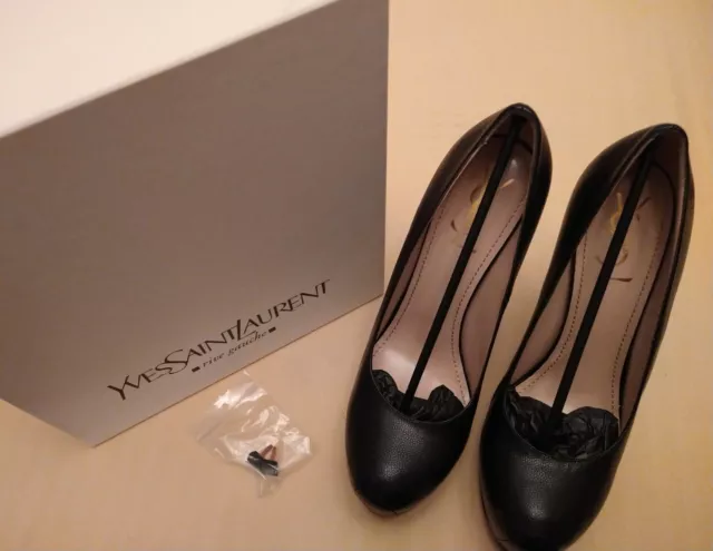 YSL Yves Saint Laurent Tribtoo Platform Pumps Black Size 41