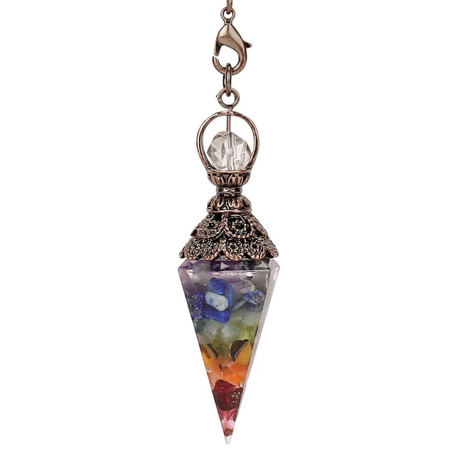 Crystal Natural Quartz  Pendulum Pendant Necklace Chakra Gemstone Healing Chain