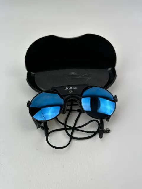 Vintage Julbo 12 1 62 Dolomite Sunglasses -Black Frames Brown Lenses/Blue Mirror