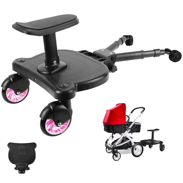 Cochecito universal con asiento desmontable - 2 en 1 asiento y soporte - negro/rosa