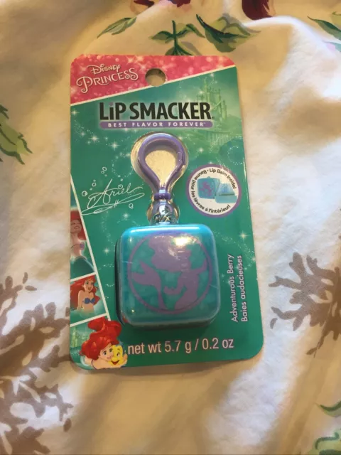 Disney Princess Ariel Lip Smacker Cube Lip Balm Keychain Clip Adventurous Berry