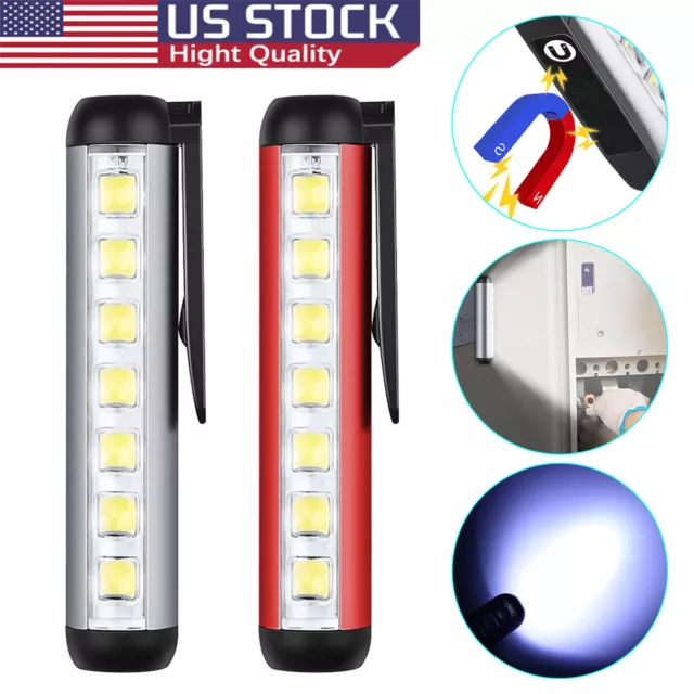 Magnetic Mini LED COB USB Rechargeable Torch Work Light Flashlight Camping Lamp