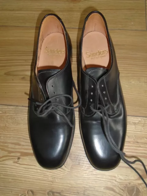 SANDERS WOMENS BLACK Leather Service Shoes Size Uk 5S Narrow Fit