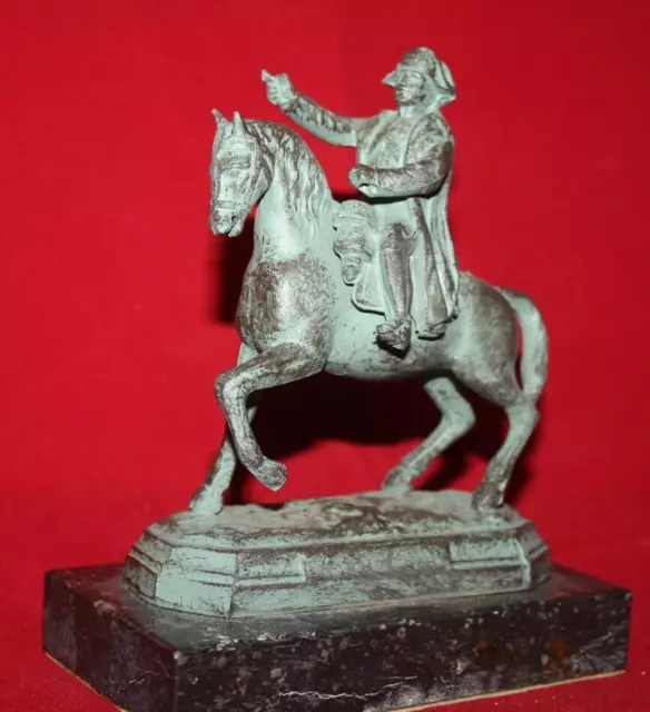 ancienne statue sculpture en régule marbre NAPOLEON signature à identifier