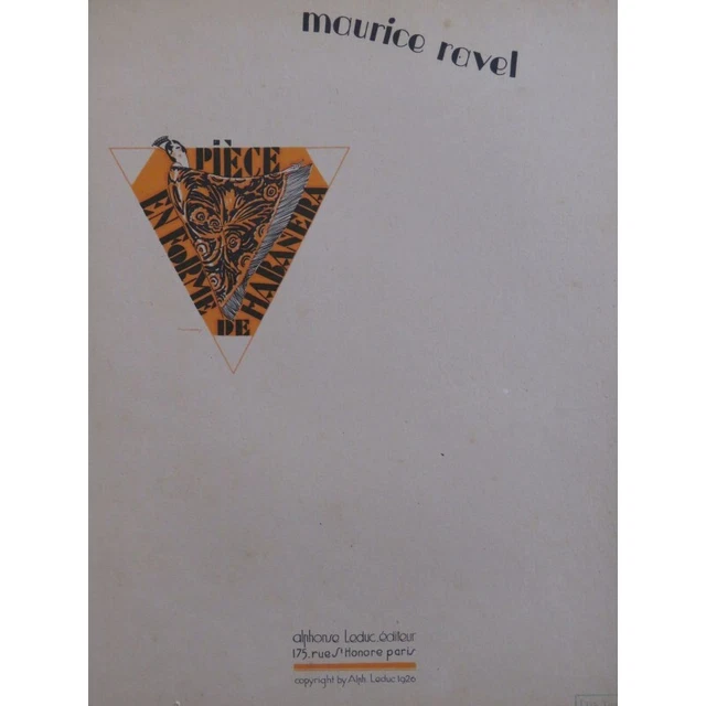 RAVEL Maurice Pièce en Forme de Habanera Piano Violoncelle 1946