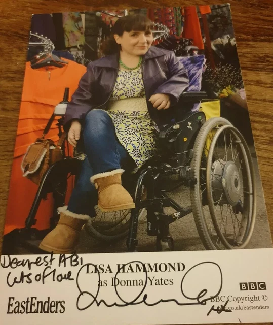 BBC EastEnders Donna Yates Hand Signed Cast Card Lisa Hammond Autograph