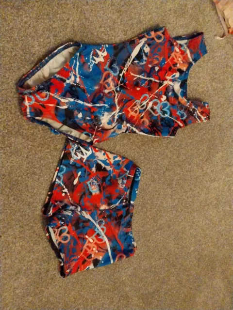 MILANO Gymnastic leotard and shorts. British Gymnastics. age 5-6.