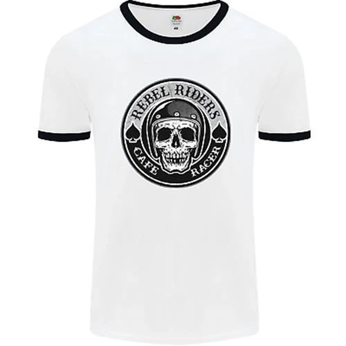 T-shirt Rebel Cafe Racer Biker moto da uomo moto bianca