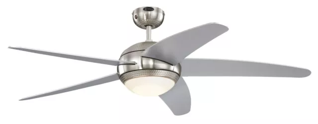 Ventilateur de plafond avec lumière LED et télécommande BENDAN Argenté 132 cm