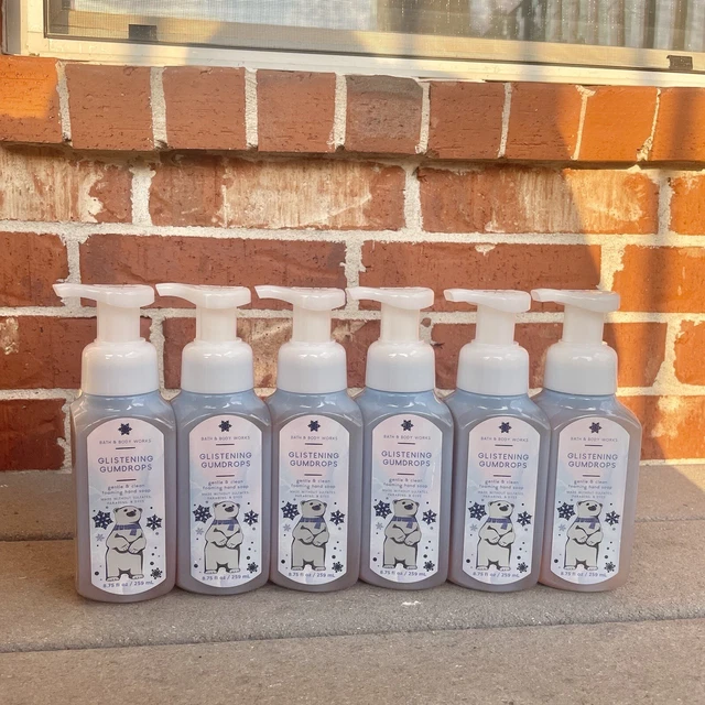 6 NUEVOS jabones de mano con espuma de gota de goma brillantes Bath & Body Works 8,75 fl oz/botella
